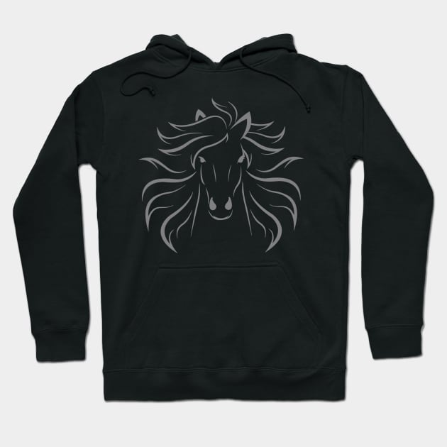 Horse Face Silhouette Hoodie by Sleazoid